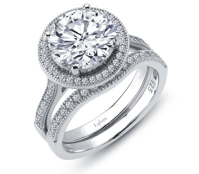 Classic Round Halo Ring and Band