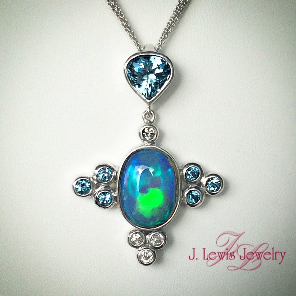 Custom Australian Opal Pendant | J. Lewis Jewelry | Custom and ...