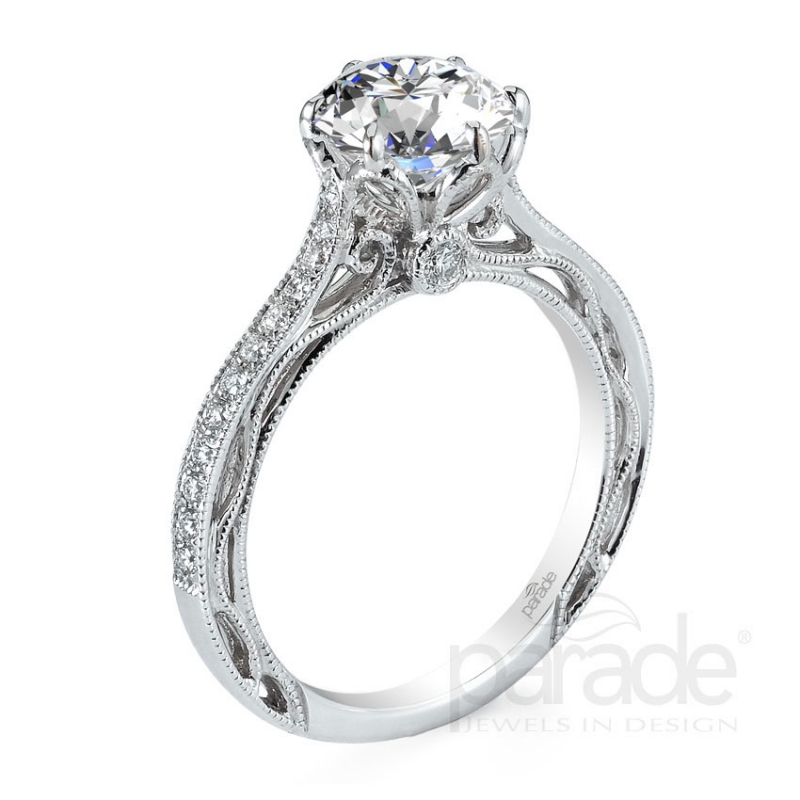 Beautiful Platinum .60Ct Diamond Filigree Engagement Ring - Historic Shop