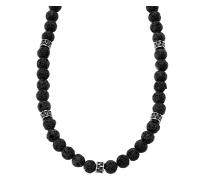 Lava Beads Stone Necklace Japa Mala 108 + 1 Beads Reiki Healing Crystals