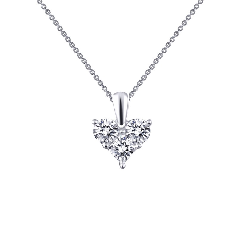 Lafonn Three Stone Heart Pendant J. Lewis Jewelry Custom and