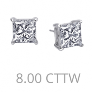 8 carat princess studs