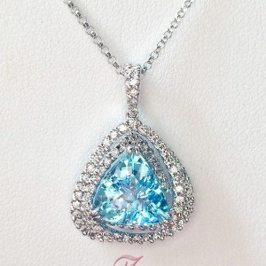 Aquamarine and Diamond Pendant