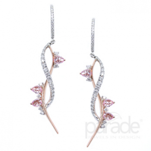 Pink Sapphire and Diamond Earrings