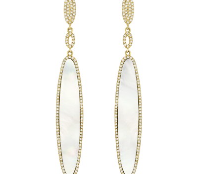 Mother of Pearl and Diamond Earrings